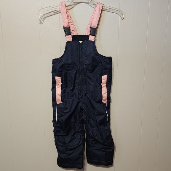Lily & Dan Snowsuit 3T Coveralls Overalls‎ Bibs Winter Navy Blue  Pink B197 - Picture 1 of 5